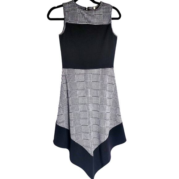 NEW Amelia NY Houndstooth plaid check Pin Up Dress midi XS 50s retro whimsygoth - Picture 1 of 8